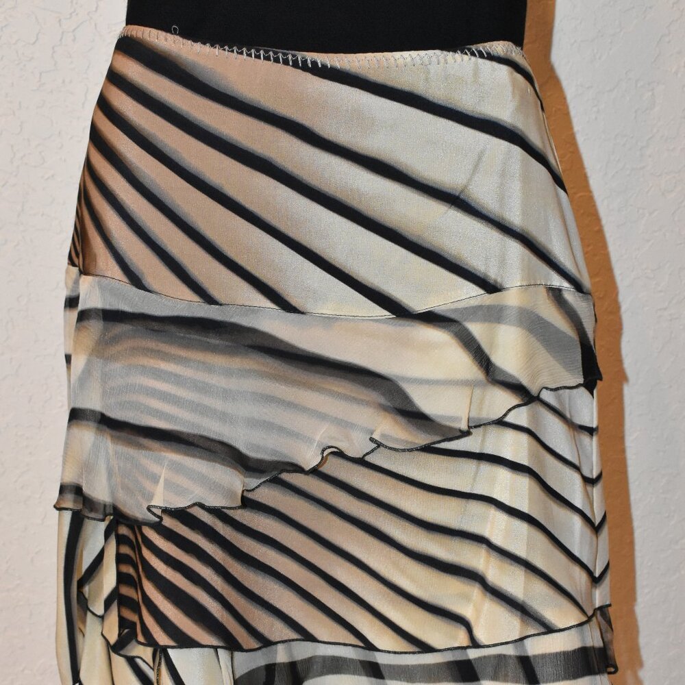 Vintage Monica Magni Asymmetrical ruffled Silk Skirt US 8 - NWT